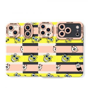Charming Faces & Stripes Silicone Case for Apple iPhone Series