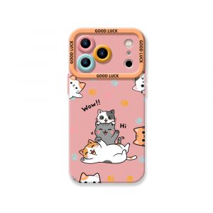 Playful Paws & Cute Cats Silicone Case for Apple iPhone Series - iPhone 17 Pro Max, Pink