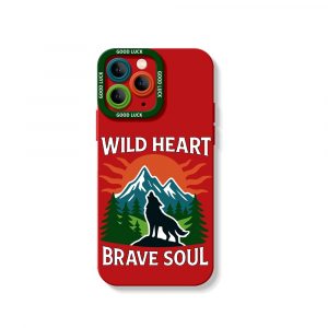 Wild Heart Brave Soul Mountain Wolves Silicone Case for Apple iPhone Series
