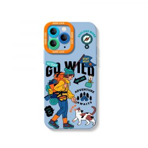 Adventure Awaits Vibrant Hiker Design Silicone Case for Apple iPhone Series