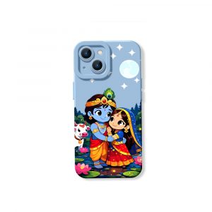 Divine Bliss Cartoon Design Silicone Case for Apple iPhone Series - iPhone 15, Sky Blue