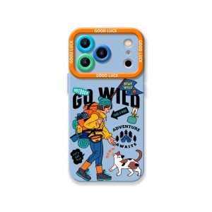 Adventure Awaits Vibrant Hiker Design Silicone Case for Apple iPhone Series