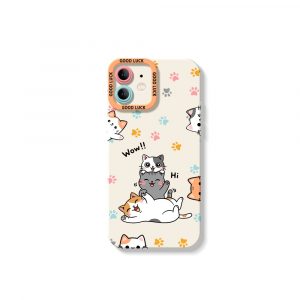 Playful Paws & Cute Cats Silicone Case for Apple iPhone Series