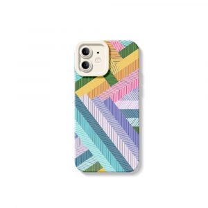 Geometric Colorburst Silicone Case for Apple iPhone Series.
