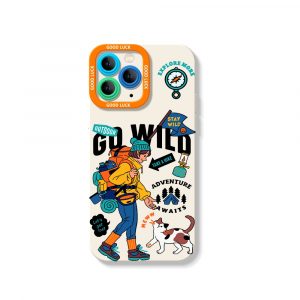 Adventure Awaits Vibrant Hiker Design Silicone Case for Apple iPhone Series