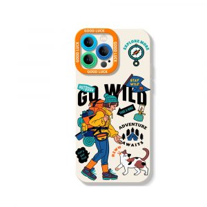 Adventure Awaits Vibrant Hiker Design Silicone Case for Apple iPhone Series