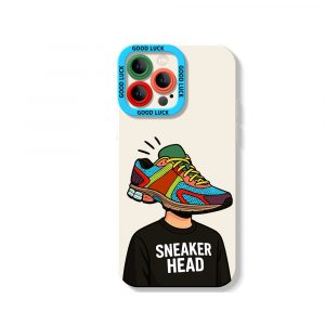 Sneaker Head Vibe Colorful Collage Silicone Case for Apple iPhone Series