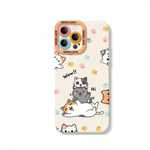 Playful Paws & Cute Cats Silicone Case for Apple iPhone Series