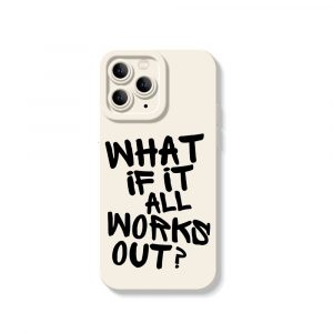 Optimistic Script Quote Silicone Case for Apple iPhone Series - iPhone 14 Pro, White
