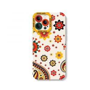 Vibrant Floral Paisley Charm Silicone Case for Apple iPhone Series - iPhone 14 Pro Max, White