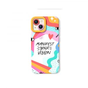Visionary Vibes Colorful Art Silicone Case for Apple iPhone Series - iPhone 15 Plus, White