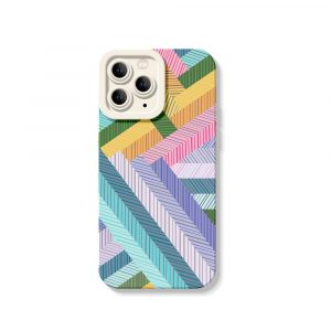 Geometric Colorburst Silicone Case for Apple iPhone Series. - iPhone 16 Pro, White