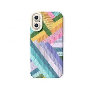Geometric Colorburst Silicone Case for Apple iPhone Series.
