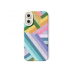 Geometric Colorburst Silicone Case for Apple iPhone Series. - iPhone 17, White