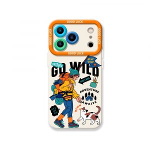 Adventure Awaits Vibrant Hiker Design Silicone Case for Apple iPhone Series