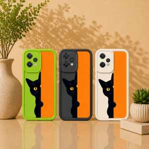Peekaboo Black Cat Silicone Case for OnePlus Nord CE 2 Lite 5G