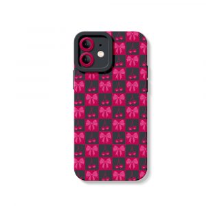 Sweet Cherry Checkered Delight Silicone Case for Apple iPhone Series