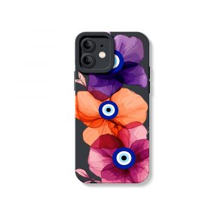Boho Blossom Charm Evil Eye Silicone Case for Apple iPhone Series