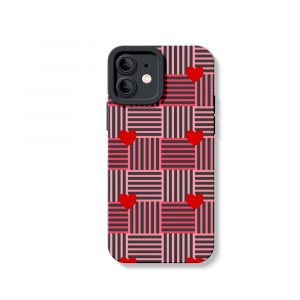 Love Grid Stripes Silicone Case for Apple iPhone Series