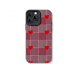 Love Grid Stripes Silicone Case for Apple iPhone Series