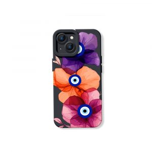 Boho Blossom Charm Evil Eye Silicone Case for Apple iPhone Series