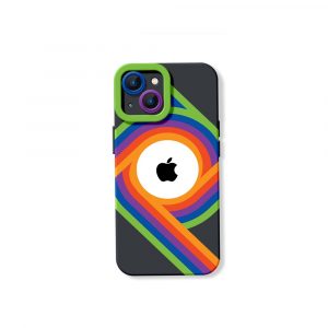 Retro Groove Rainbow Silicone Case for Apple iPhone Series