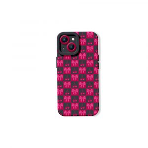 Sweet Cherry Checkered Delight Silicone Case for Apple iPhone Series