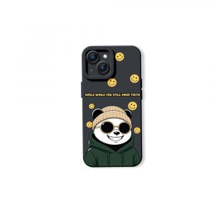 Cheerful Panda & Smiley Vibes Silicone Case for Apple iPhone Series
