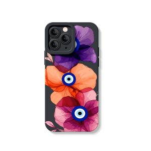 Boho Blossom Charm Evil Eye Silicone Case for Apple iPhone Series