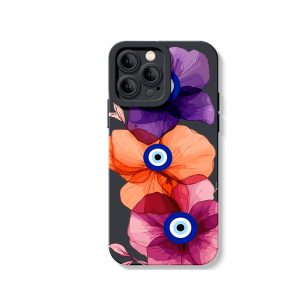 Boho Blossom Charm Evil Eye Silicone Case for Apple iPhone Series