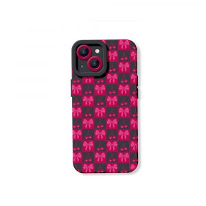Sweet Cherry Checkered Delight Silicone Case for Apple iPhone Series
