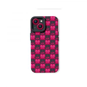 Sweet Cherry Checkered Delight Silicone Case for Apple iPhone Series