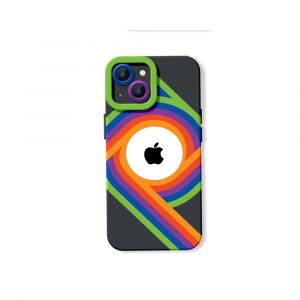 Retro Groove Rainbow Silicone Case for Apple iPhone Series