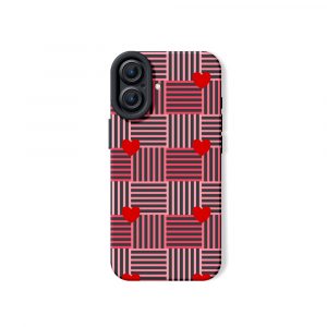 Love Grid Stripes Silicone Case for Apple iPhone Series