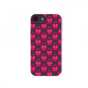 Sweet Cherry Checkered Delight Silicone Case for Apple iPhone Series