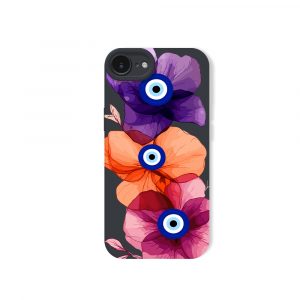 Boho Blossom Charm Evil Eye Silicone Case for Apple iPhone Series