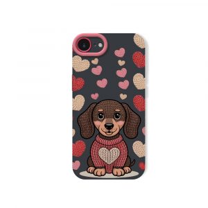 Cozy Pup Heart Knit Silicone Case for Apple iPhone Series