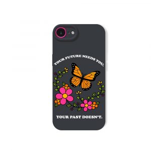Floral Butterfly Motivation Silicone Case for Apple iPhone Series