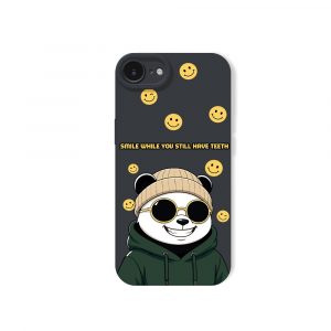 Cheerful Panda & Smiley Vibes Silicone Case for Apple iPhone Series