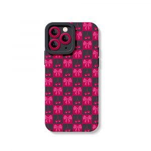 Sweet Cherry Checkered Delight Silicone Case for Apple iPhone Series