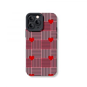 Love Grid Stripes Silicone Case for Apple iPhone Series