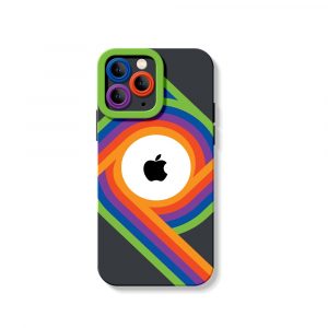 Retro Groove Rainbow Silicone Case for Apple iPhone Series