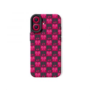 Sweet Cherry Checkered Delight Silicone Case for Apple iPhone Series