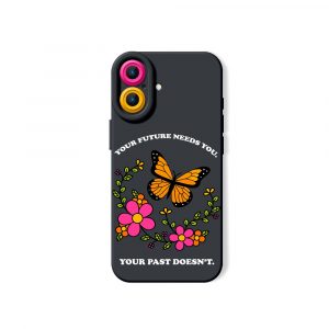 Floral Butterfly Motivation Silicone Case for Apple iPhone Series