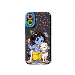 Divine Little Krishna Artistry Silicone Case for Apple iPhone Series