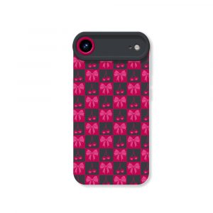 Sweet Cherry Checkered Delight Silicone Case for Apple iPhone Series