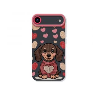 Cozy Pup Heart Knit Silicone Case for Apple iPhone Series