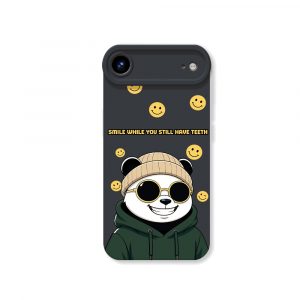 Cheerful Panda & Smiley Vibes Silicone Case for Apple iPhone Series