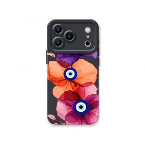 Boho Blossom Charm Evil Eye Silicone Case for Apple iPhone Series