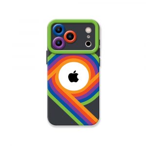 Retro Groove Rainbow Silicone Case for Apple iPhone Series